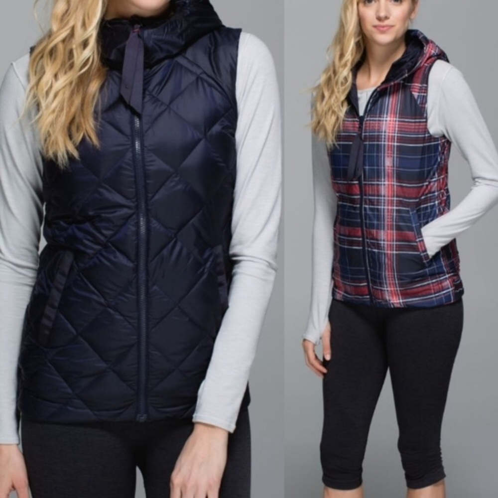 LULULEMON 🍋 The Fluffiest Plaid Reversible Vest!